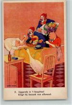 Clowntjes Serie - De Schilders Nr. 5 - Am Krankenbett Tier, vermenschlicht