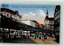20095 W2000 Hamburg - Rödingsmarkt-Grasskeller Ecke mit Hochbahn