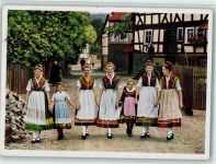 Spaziergang der Hessenmädchen am Sonntagnachmittag Nr. 50825 Verlag Bruno Hansmann Trachten Hessen