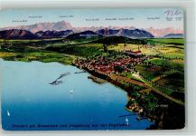 86911 W8918 Dießen a. Ammersee - Ammersee Dreitorspitze Alpspitze Zugspitze Kreuzspitze Klammspitze Hochplatte Säuling Gernspitze Gimpel Vogelperspektive
