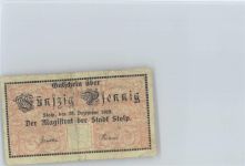 Stadt Stolp / Slupsk - Notgeldschein