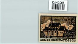 18195 O2557 Tessin b Rostock - Notgeldschein 25 Pfennig Reutergeld