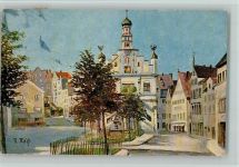 W8960 Kempten (Allgäu) Rathausplatz sign. R. Ralp Feldpoststempel WK I Künstlerkarte