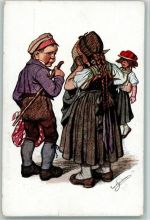 WK I Schwarzwaldtrachten Nr. 10 - Mädchen mit Puppe Beithan, E.