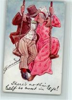 Küssendes Paar auf Schaukel Kuss 1905