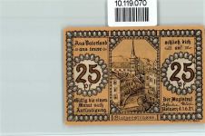 Bad Reinerz Duszniki Zdroj - Notgeld 25 Pf. Die Perle der Grafschaft Glatz Rücks. Glatzerstrasse