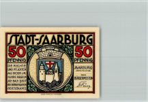 54439 W5510 Saarburg , Saar - Notgeldschein Wappen Landkarte
