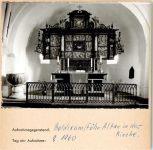25938 W2270 Boldixum FOTO KEINE AK Altar in der Kirche Foto montiert auf Karton