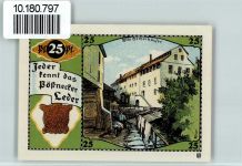 07381 O6840 Pößneck - Notgeld Alte Gerberhäuser Leder