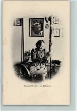 Großmutter am Spinnrad AK Spinnerei 1910
