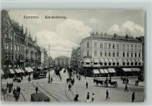 30159 W3000 Hannover 1906 - Bahnhofstrasse Straßenbahn Pferdekutsche Café Schmidt