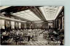 Frenh Line - Ile de France , Interieur , First Class Salon Dampfer Foto AK