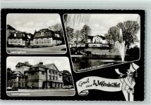 38300 W3340 Wolfenbüttel , Niedersachs - Lessinghaus Lessingtheater Kaffeehaus mit Leuchtfontäne 3-Bildaufnahme