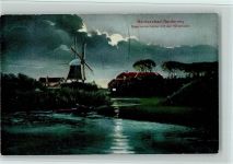26548 W2982 Norderney Mondschein Napoleonschanze mit der Windmühle