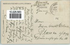 Nordd. Lloyd AK Dampfer Columbus 1927 Gebrauchsspuren