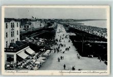 18055 O2540 Warnemünde - Bismarckpromenade vom Leuchtturm gesehen Strand-Diele