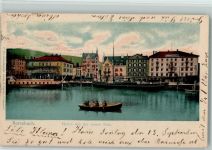 Rorschach Hafen mit der neuen Post Ruderboot 1903