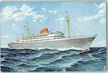 Norwegian America Line MS Oslofjord Schiffsstempel Haifa 10.10.1959 Dampfer