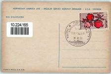 Norwegian America Line MS Oslofjord Schiffsstempel Haifa 10.10.1959 Dampfer