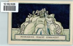 07768 O6906 Kahla , Thür - Notgeld Starkbier Männer mit Bierkrügen Baumstamm