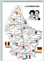 Adel, Landkarte svec les armes de ses 12 cantons AK Wappen 1986