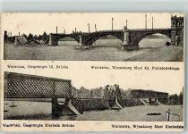 Warschau Warszawa 1915 - WK I Gesprengte Kierbedz Brücke Feldpoststempel Eisenb. Betriebs-komp. 17