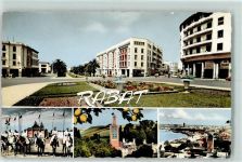 Rabat - Avenue Mohammed V Garde Royale Vestiges du Chellah et Minaret