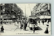 13000 Marseille 1915 - La cannebiere vue du Cours , Straßenbahn AK