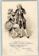 Handkuss AK Kuss 1902 Prägedruck