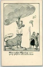 Fallschirm Stier AK Militär Humor WK II 1942 Künstlerkarte