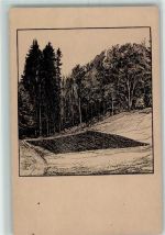 Nr. 1220/12 sign. Heinrich Reifferscheid Acker im Wald AK Kunst und Leben Künstlerkarte