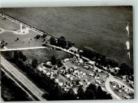 65366 W6222 Geisenheim , Rheingau Gebrauchsspuren Campingplatz Rhein Fliegeraufnahme