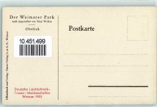 99423 O5300 Weimar , Thür Künstlerkarte Der Weimarer Park Aquarell v. Peter Woltze