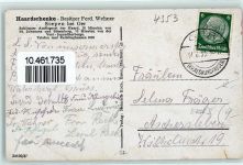 45739 W4353 Siepen Gebrauchsspuren Gasthaus Haardschenke Gartenterrasse Gedicht Grün ist die Heide