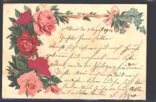 Prägedruck AK Rose 1904 AK mit Stoff