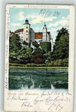 08371 O9610 Glauchau Gebrauchsspuren 1904 Schloss Hinterglauchau Hammerteich