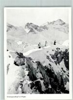 87561 W8980 Oberstdorf Gebrauchsspuren Grießgrundkopf Winter Wanderer Schnee