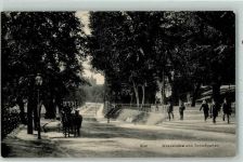 24103 W2300 Kiel , Ostsee - Wasserallee Schloßgarten Pferdefuhrwerk