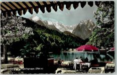 82467 W8100 Garmisch-Partenkirchen - Gartenwirtschaft Riessersee Zugspitzgruppe