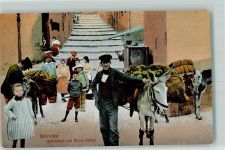 Gibraltar - Artichokes and Water Sellers Maultier Fässer Treppe