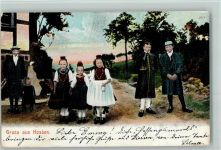 Kunstverlag Bäcker - Familien Trachten Hessen 1905