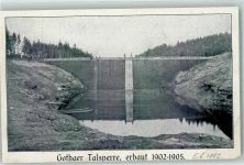 99897 O5809 Tambach-Dietharz , Thüringer Wald 1907 - Gothaer Talsperre Staumauer
