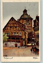 73728 W7300 Esslingen am Neckar 1913 Künstlerkarte Wolfstor Pferdewagen sign.