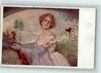 Gemälde von Manasse - Wiener Kunst Serie 475-2 AK Streichinstrument Künstlerkarte
