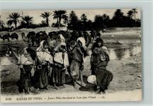 Nr. 6146 Scenes et Types - Jeunes Filles cherchant de L eau dans L Oued AK Arab. Volkstyp