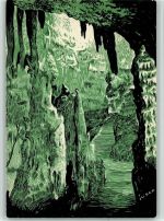 Grotte di Castellana - Italien - gute Erhaltung Tropfsteinhöhle Lithographie / Künstlerkarte