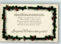 Tannenzapfen-Umrandung und Lied AK Gute Erhaltung Weihnachten