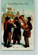 Serie 3186-2 Straßenmusikanten , gute Erhaltung Neujahr 1928