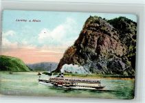 Dampfer Elsa Loreley passierend, gute Erhaltung AK Rheinschiff 1907