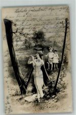 NPG Serie 195 Buchstabe W - Jugendstil Buchstabenkarte 1904 Fotomontage AK